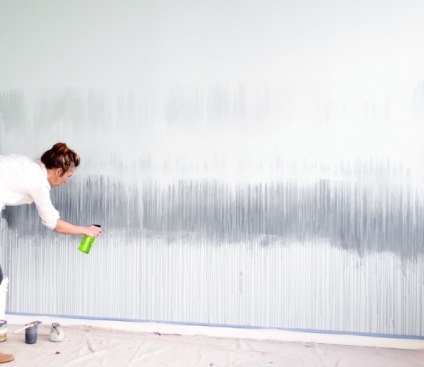 Акварельні стіни - своїми руками хвилі, глибина кольору і омбре, блог