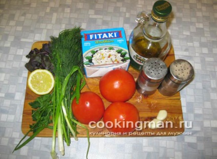 Закуска з помідорів, сиру фетакі і зелені - кулінарія для чоловіків