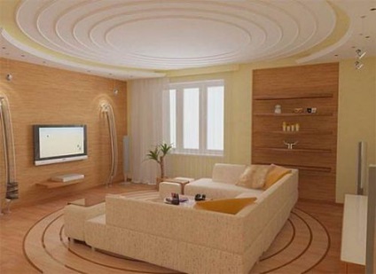 Дизайн стелі в вітальні, фото огляд ідей - інтернет-журнал inhomes