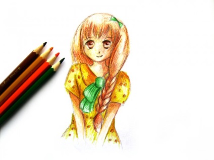 Як малювати аніме дівчину поетапно олівцем