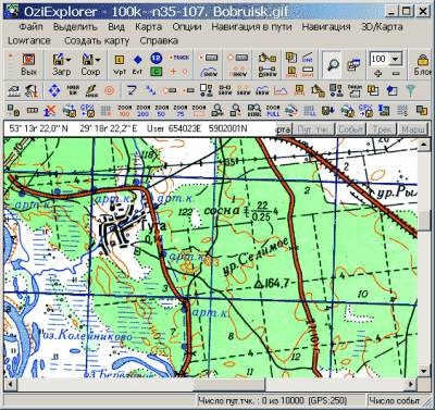 Прив'язка карти генштабу до oziexplorer