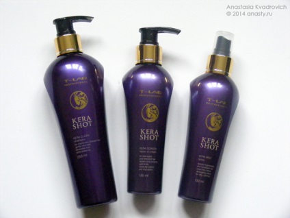 T-lab professional kera shot shampoo, spray and leave-in cream