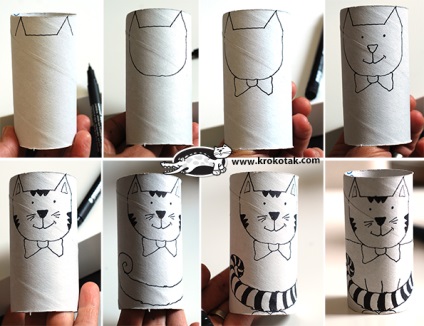Як легко зробити кота з паперу своїми руками, bom-bom