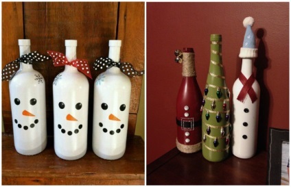 14 exkluzív ötleteket, hogyan lehet egy üveg pezsgőt dekoráció újévi asztalra