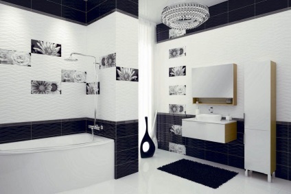 Fekete-fehér fürdőszoba - tervezés és fotó példákat stroypomoschnik
