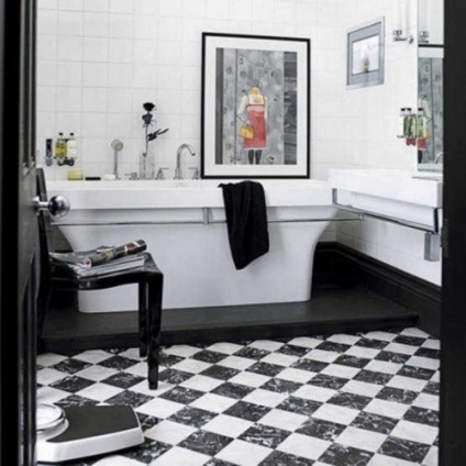 Fekete-fehér fürdőszoba fotó
