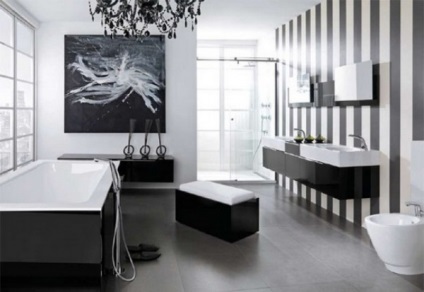 Чорно-біла ванна кімната фото