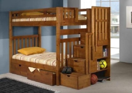 Gyermek emeletes ágyak példákat tervezése és gyártása a saját kezét, építési és javítási