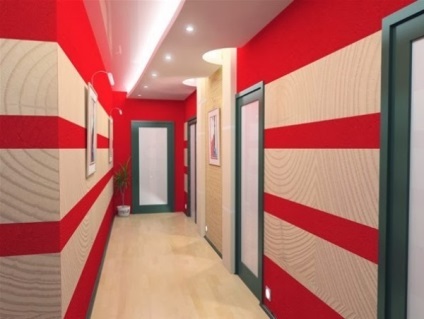 Tervezés egyesített tapéta fotó folyosón, jellemzői és módon ötvözi