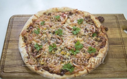 Házi pizza darált hússal recept képpel - léptető házi pizza darált hús a sütőben