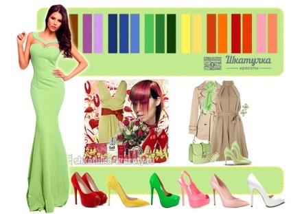 Pisztácia színű ruhát - és a kombinált fotók, Beauty Box