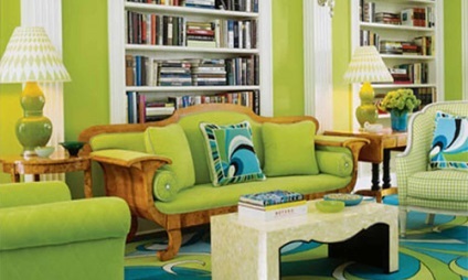 Pisztácia szín a belső - konyha, nappali vagy a hálószoba és kombinált más színekkel
