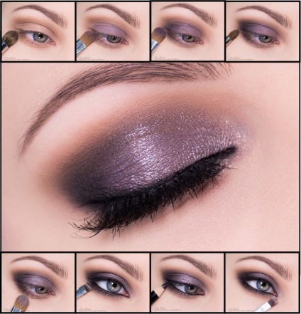 Smink Smokey Eyes barna, zöld, kék és szürke szem, lépésről lépésre