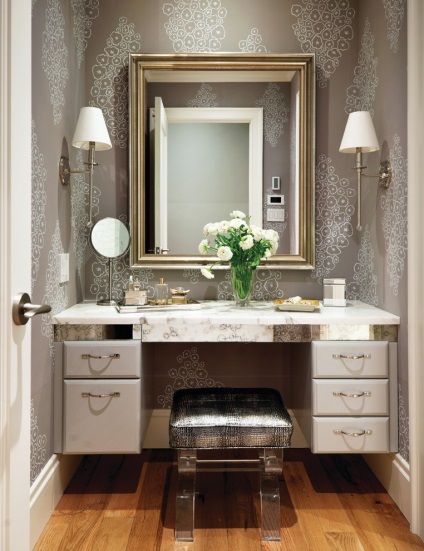Díszítő fürdőszoba tapéta, luxus és kényelem