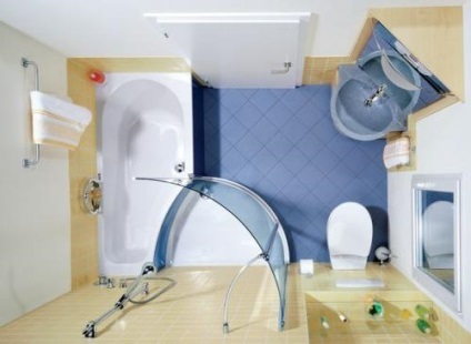 Megfelelő elhelyezése bútorok és szaniterek a fürdőszobában