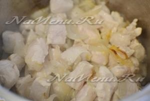 Omlós pilaf csirke recept egy fotó
