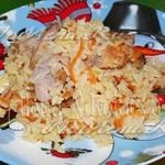 Omlós pilaf csirke recept egy fotó