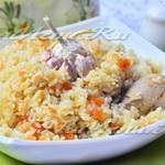 Omlós pilaf csirke recept egy fotó