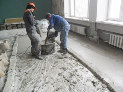 Fogyasztás cement per 1 m2 esztrich homok vastagsága 30 mm
