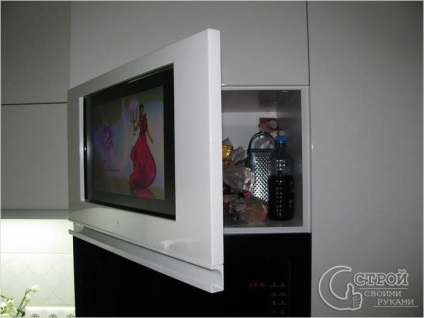Elhelyezése a TV a konyhában -, hogyan tesz jobbat (fotók)