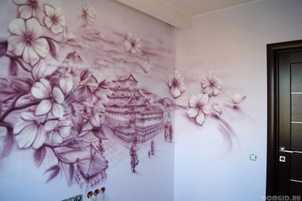 Falfestmény a belső, modern lakás, díszítőfestés
