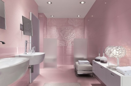 Pink fürdőszoba, akkor válassza ki a színt a padló, a falak, a mennyezet és a bútorok, szép design és tartozékok (szín) Pink fürdőszoba, akkor válassza ki a színt a padló, a falak, a mennyezet és a bútorok, szép design és tartozékok