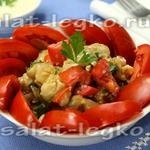 Padlizsán saláta paradicsom és paprika