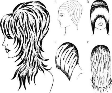 Hajvágás sapka, hosszú haj, ami egy körökre rendszer