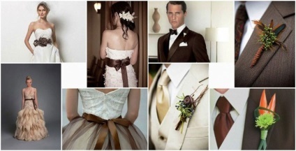 Esküvői barna - tervezési ötletek, a kép a menyasszony és a vőlegény fotók