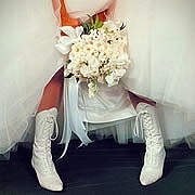 Esküvői csizma téli esküvők - a kép egy menyasszony