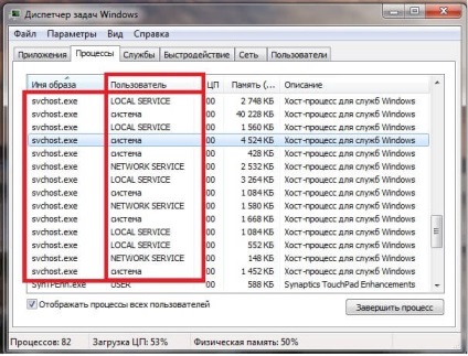 Svchost hajó Windows 7 processzor, hogyan kell eltávolítani a vírust