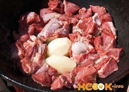 Üzbég Kazan-kebab - fénykép recept, hogyan kell főzni a grill (üzbég) Üzbég Kazan-kebab - fénykép recept, hogyan kell főzni a grill