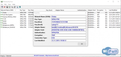 Wirelesskeyview ingyenesen letölthető orosz verzió a Windows