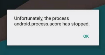 Android folyamat acore hiba történt