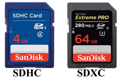 Mi a különbség a memória kártya SDHC SDXC és mit kell választani, mi a különbség