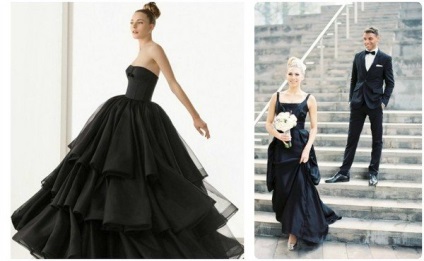 Hogyan válasszuk ki a fekete menyasszonyi ruha kép menyasszony egy esküvői ruha, fekete