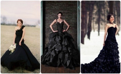 Hogyan válasszuk ki a fekete menyasszonyi ruha kép menyasszony egy esküvői ruha, fekete