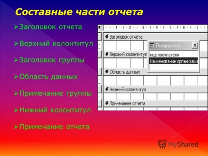Előadás a jelentés egy adatbázis-objektum megjelenítéséhez használt információkat az adatbázisból (adatbázis) Előadás a jelentés egy adatbázis-objektum megjelenítéséhez használt információkat az adatbázisból