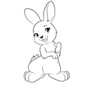 Színezés nyúl 1 (színezés nyúl) Bunny Coloring 1