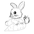 Színezés nyúl 1 (színezés nyúl) Bunny Coloring 1