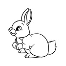Színezés nyúl 1 (színezés nyúl) Bunny Coloring 1