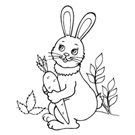 Színezés nyúl 1 (színezés) Bunny Coloring 1