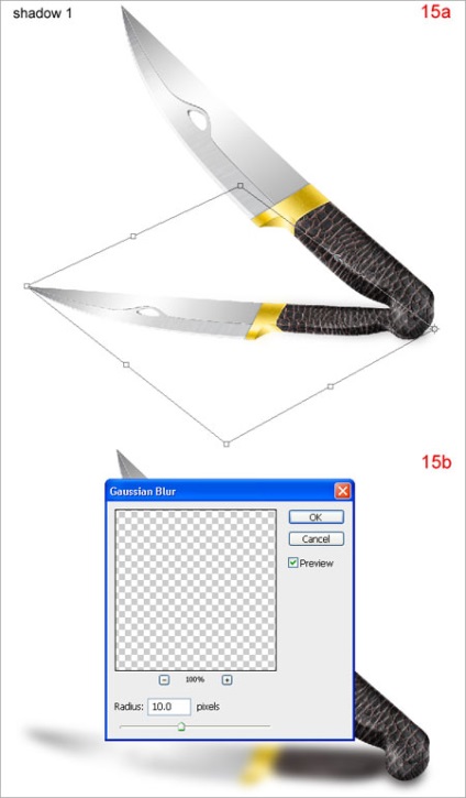Rajzolj egy kést Photoshop (szerszám „Pen» Szerszám) Rajzolj egy késsel a Photoshop