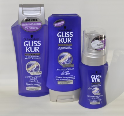 Sampon glis csirke (Gliss Kur) haj keratin, a hangerő, a borostyán kivonat, selyem (haj) Sampon Glis csirkék (Gliss Kur) a haj keratin, a hangerő, kivonattal borostyán, selyem,