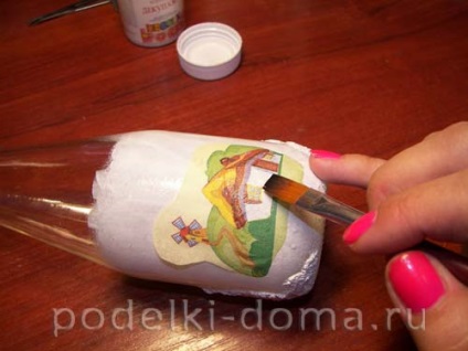 Decoupage palack ukrán ház (master class), egy doboz ötletek és műhelyek (üveg) Decoupage palack ukrán ház (master class), egy doboz ötletek és műhelyek