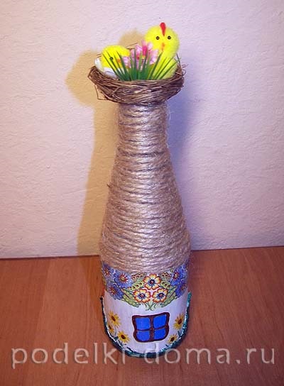 Decoupage palack ukrán ház (master class), egy doboz ötletek és műhelyek (üveg) Decoupage palack ukrán ház (master class), egy doboz ötletek és műhelyek