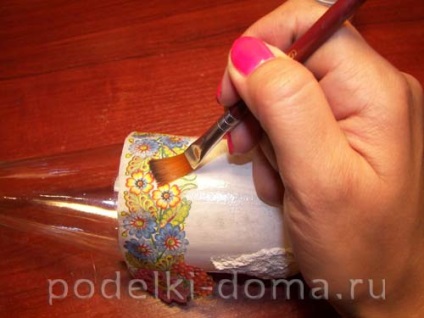 Decoupage palack ukrán ház (master class), egy doboz ötletek és műhelyek (workshop) Decoupage palack ukrán ház (master class), egy doboz ötletek és műhelyek