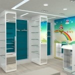 A design a gyermekek ruhák és cipők tárolására, mint a belsejében egy kávézó a gyermekek számára (store) A design a gyermekek ruhák és cipők tárolására, mint a belsejében egy kávézó a gyermekek számára