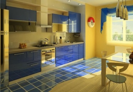 Konyha Design árnyalatú kék (kék konyha kialakítása) Konyha tervezés, kék