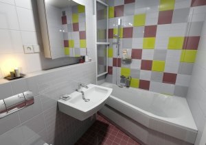 csempe design a fürdőszobában